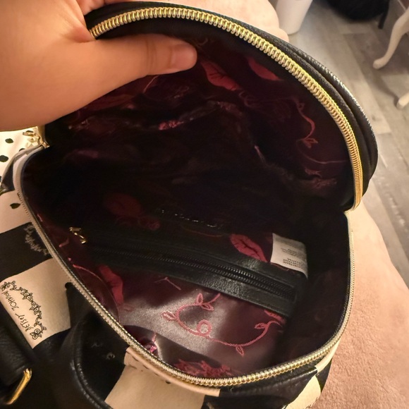 Betsey Johnson Black and White Polka Dot Tote - Picture 3 of 4